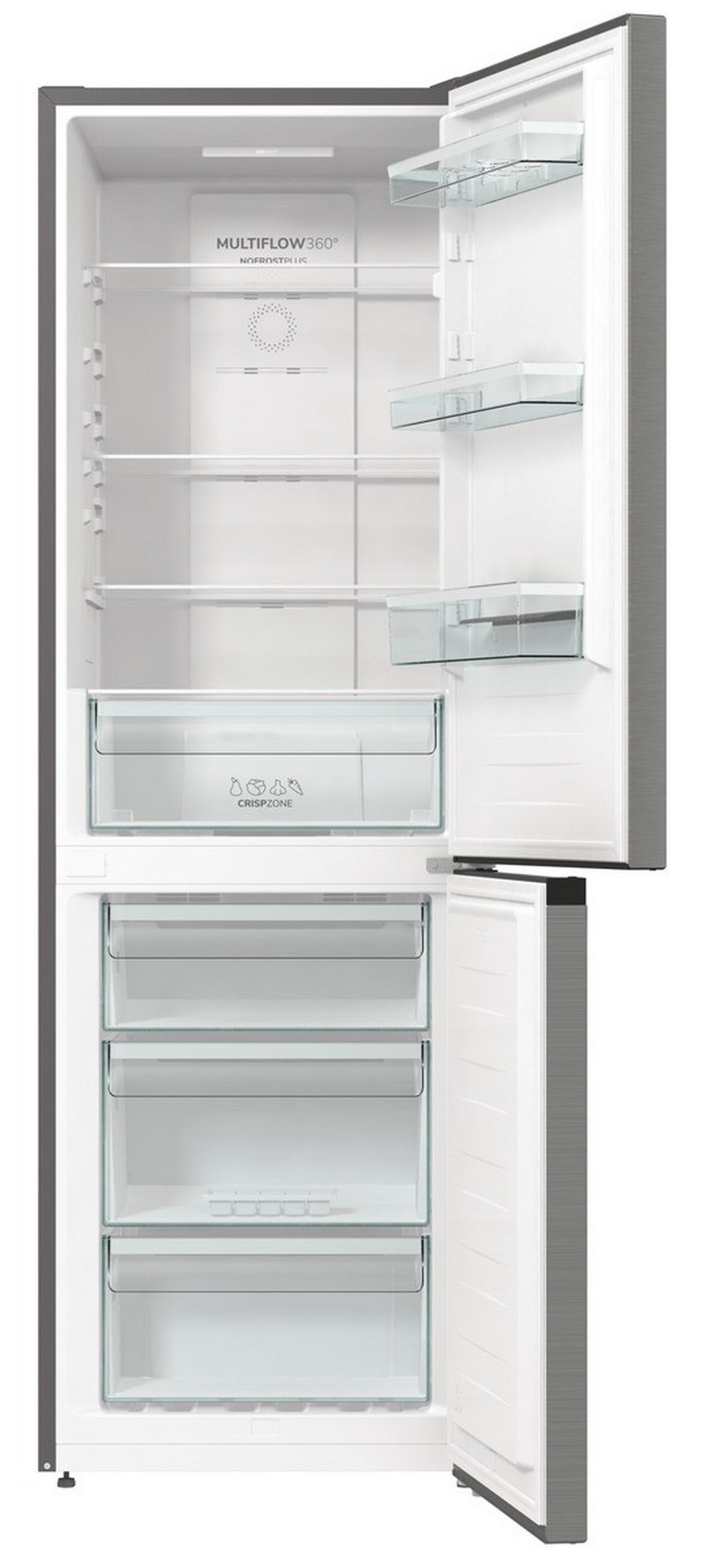KÜHL-GEFRIER-KOMBINATION N61EA2XL4  - Edelstahlfarben, Basics, Glas/Kunststoff (60/185/59,2cm) - Gorenje