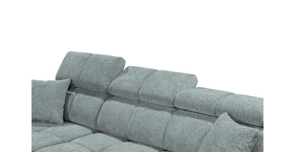 ECKSOFA Hellblau Chenille Zierkissen, Bettkasten, Rücken echt, Kopfteilverstellung, Sitztiefenverstellung  - Schwarz/Hellblau, KONVENTIONELL, Kunststoff/Textil (172/268cm) - Carryhome
