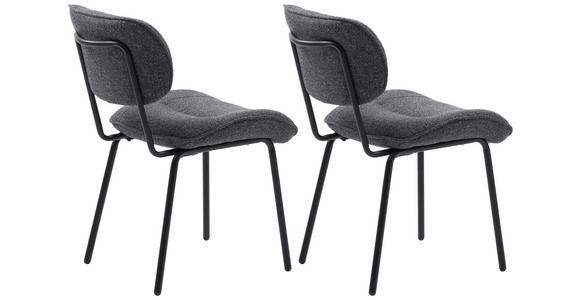 STUHL-SET 2 Stück  Bouclé  Grau  - Grau, MODERN, Textil/Metall (50/98/50cm) - Carryhome