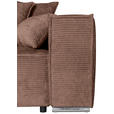 BIGSOFA in Flachgewebe Altrosa  - Chromfarben/Altrosa, KONVENTIONELL, Textil/Metall (256/68/122cm) - Carryhome