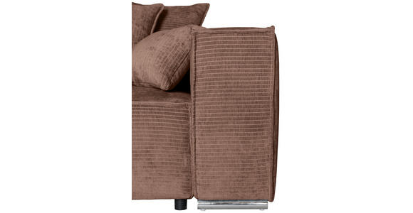 BIGSOFA in Flachgewebe Altrosa  - Chromfarben/Altrosa, KONVENTIONELL, Textil/Metall (256/68/122cm) - Carryhome