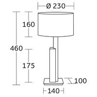 TISCHLEUCHTE Arian 23/45 cm  - Beigebraun/Schwarz, MODERN, Holz/Metall (23/45cm) - Herzblut