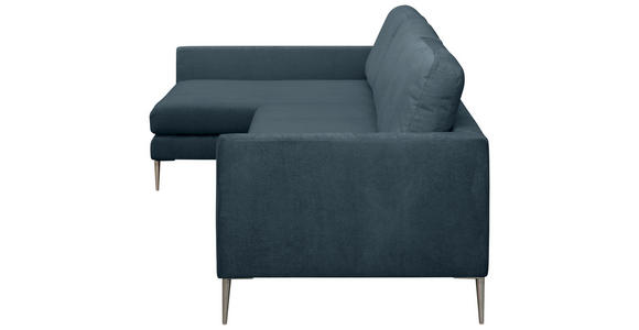 ECKSOFA Dunkelgrau Chenille Rückenkissen, Rücken echt  - Dunkelgrau/Silberfarben, KONVENTIONELL, Textil/Metall (143/284cm) - Carryhome