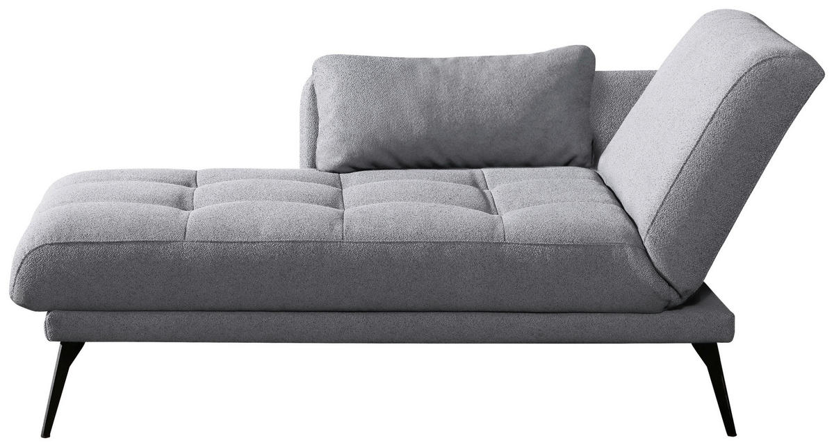 RÉCAMIERE Amira in Grau  - Schwarz/Grau, KONVENTIONELL, Textil/Metall (200/85/106cm) - Novel