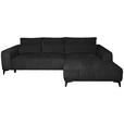ECKSOFA  in Chenille Schwarz  279/222 cm  - Schwarz, KONVENTIONELL, Kunststoff/Textil (279/222cm) - Hom`in
