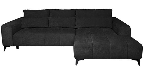 ECKSOFA  in Chenille Schwarz  279/222 cm  - Schwarz, KONVENTIONELL, Kunststoff/Textil (279/222cm) - Hom`in