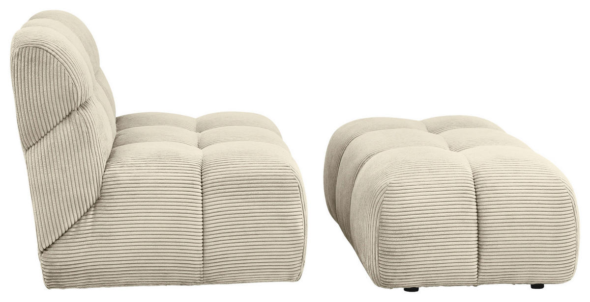HOCKER Cord Beige  - Beige/Schwarz, KONVENTIONELL, Kunststoff/Textil (105/43/90cm) - Tom Tailor