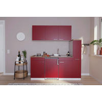 KÜCHENBLOCK 180 cm   in Rot  - Rot/Nussbaumfarben, Basics, Holzwerkstoff/Kunststoff (180cm) - Respekta