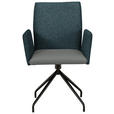 ARMLEHNSTUHL  , Typenauswahl, Sitzfläche 360° drehbar  , Webstoff, Mikrofaser  ,  - Graublau/Schwarz, Design, Textil/Metall (60/91/60cm) - Moderano