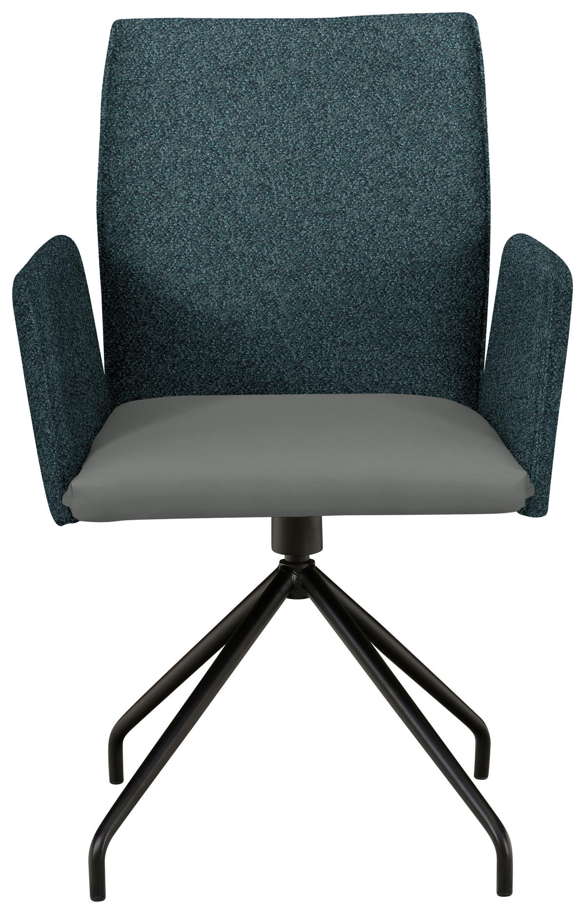 ARMLEHNSTUHL  in Stahl Webstoff, Mikrofaser  - Graublau/Schwarz, Design, Textil/Metall (60/91/60cm) - Moderano