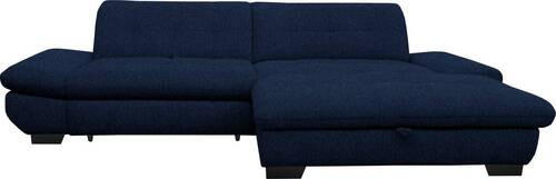 ECKSOFA in Mikrofaser Blau  - Blau/Schwarz, Design, Textil/Metall (290/198cm) - Xora