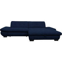 ECKSOFA in Mikrofaser Blau  - Blau/Schwarz, Design, Textil/Metall (290/198cm) - Xora