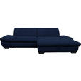 ECKSOFA in Mikrofaser Blau  - Blau/Schwarz, Design, Textil/Metall (290/198cm) - Xora