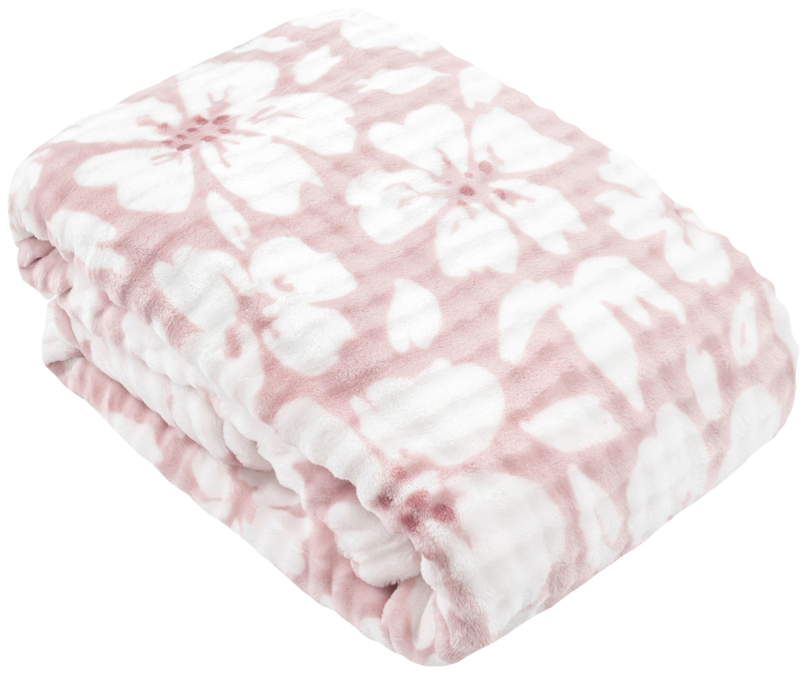 MĚKKÁ DEKA, polyester, 150/200 cm - bílá/světle růžová, Design, textil (150/200cm) - Esposa