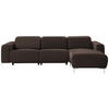 ECKSOFA Dunkelbraun Echtleder  - Chromfarben/Dunkelbraun, Design, Leder/Metall (292/177cm) - Pure Home Lifestyle