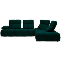 ECKSOFA in Struktur Petrol  - Petrol/Schwarz, Design, Kunststoff/Textil (313/233cm) - Emilio Belluti