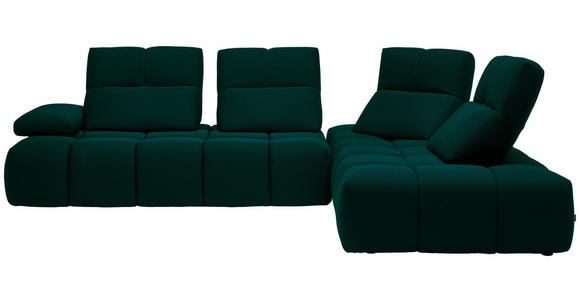 ECKSOFA in Struktur Petrol 313/233 cm - Petrol/Schwarz, Design, Kunststoff/Textil (313/233cm) - Emilio Belluti