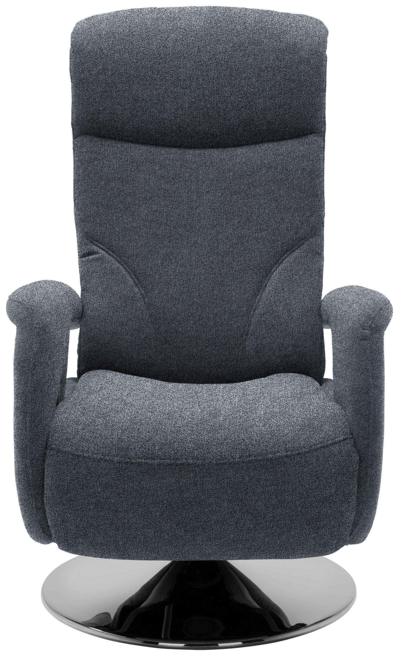 RELAXSESSEL Chenille, Mikrofaser Relaxfunktion, Kopfteilverstellung    - Chromfarben/Dunkelblau, Design, Textil/Metall (71/110/83cm) - Dieter Knoll