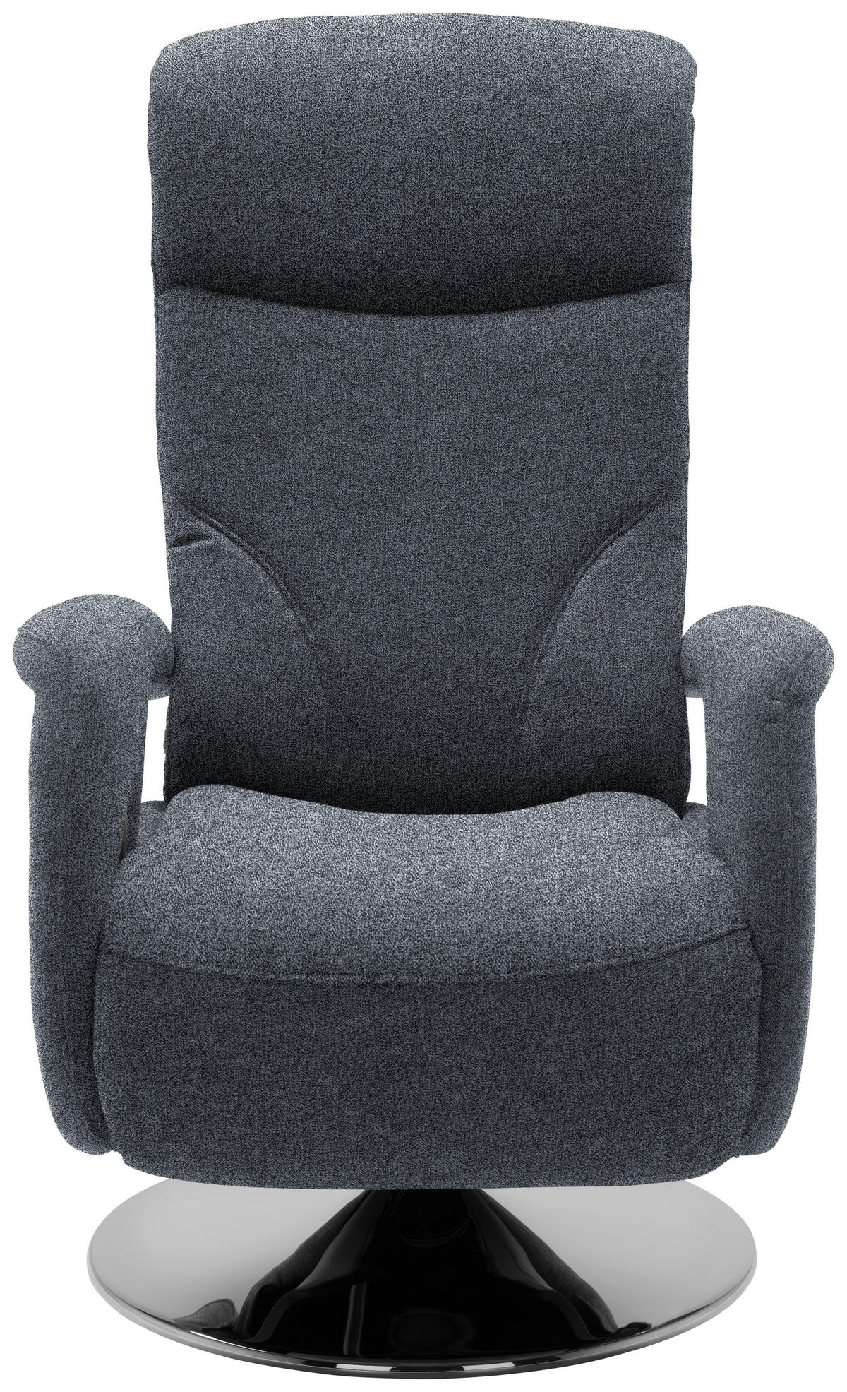 RELAXSESSEL Chenille, Mikrofaser Relaxfunktion, Kopfteilverstellung    - Chromfarben/Dunkelblau, Design, Textil/Metall (71/110/83cm) - Dieter Knoll