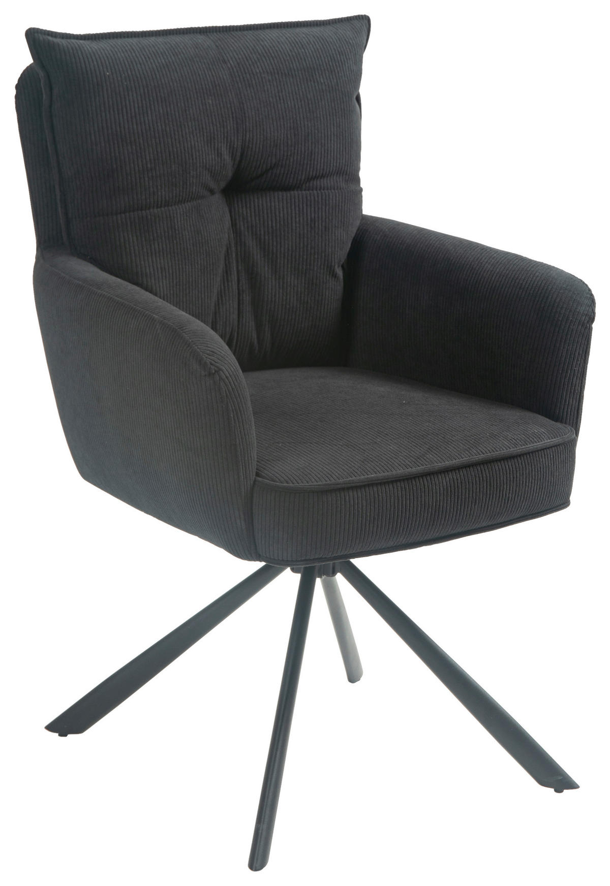 ARMLEHNSTUHL  in Eisen Cord  - Schwarz, Design, Textil/Metall (60/95/67cm) - Novel