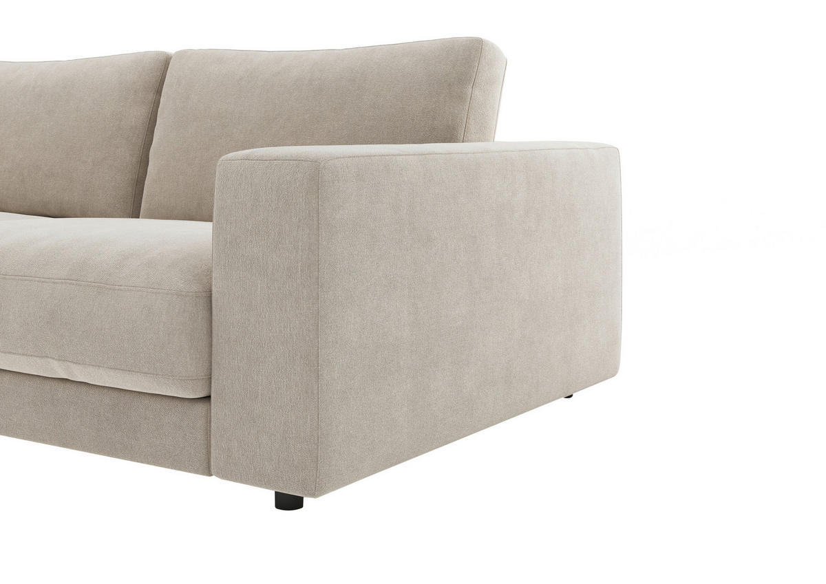 ECKSOFA Naturfarben Chenille  - Schwarz/Naturfarben, Design, Kunststoff/Textil (240/313cm) - Pure Home Lifestyle