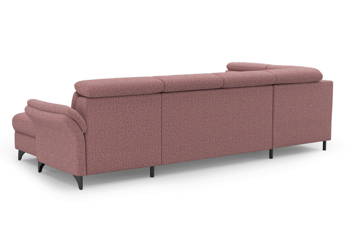 WOHNLANDSCHAFT GLENDALE E in Chenille Aubergine  - Aubergine/Schwarz, KONVENTIONELL, Textil/Metall (193/321/166cm) - Sit & More