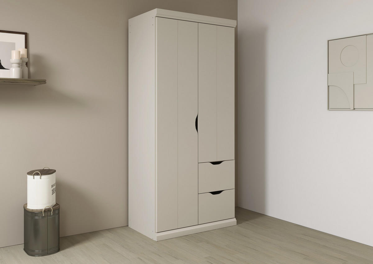 KLEIDERSCHRANK in Champagner  - Champagner, Basics, Holzwerkstoff (91/203/56cm) - Boxxx