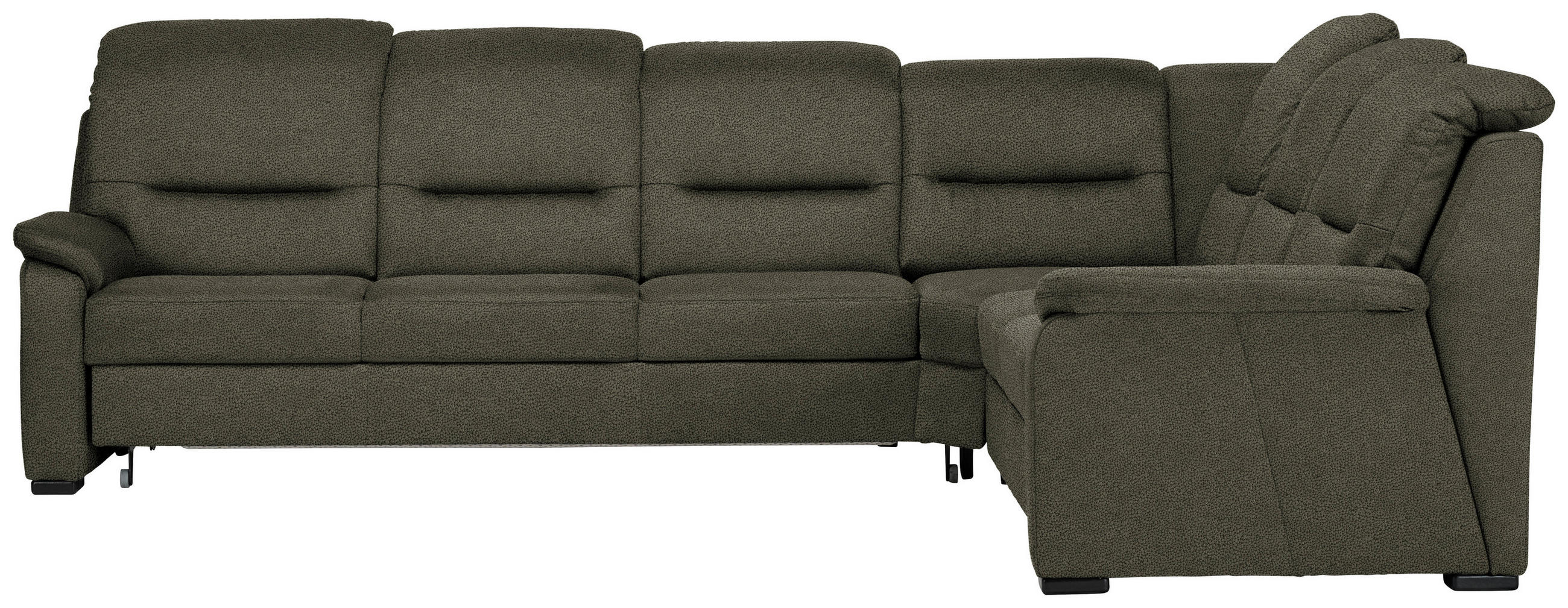 ECKSOFA in Mikrofaser Grün  - Schwarz/Grün, Konventionell, Holz/Textil (303/245cm) - Beldomo Comfort