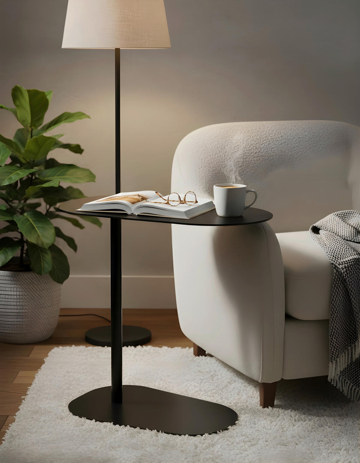 BEISTELLTISCH in Metall 53/38/60 cm  - Schwarz, Basics, Metall (53/38/60cm) - Novel