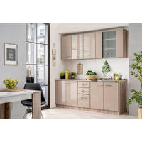 KONYHABLOKK GÉPEK NÉLKÜL 200/51/31/200 cm  - bézs/fehér, Basics, faalapú anyag (200/51/31/200cm) - Carryhome