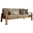 3-SITZER-SOFA Mikrofaser Naturfarben  - Eichefarben/Naturfarben, KONVENTIONELL, Holz/Textil (200/91/93cm) - Cantus