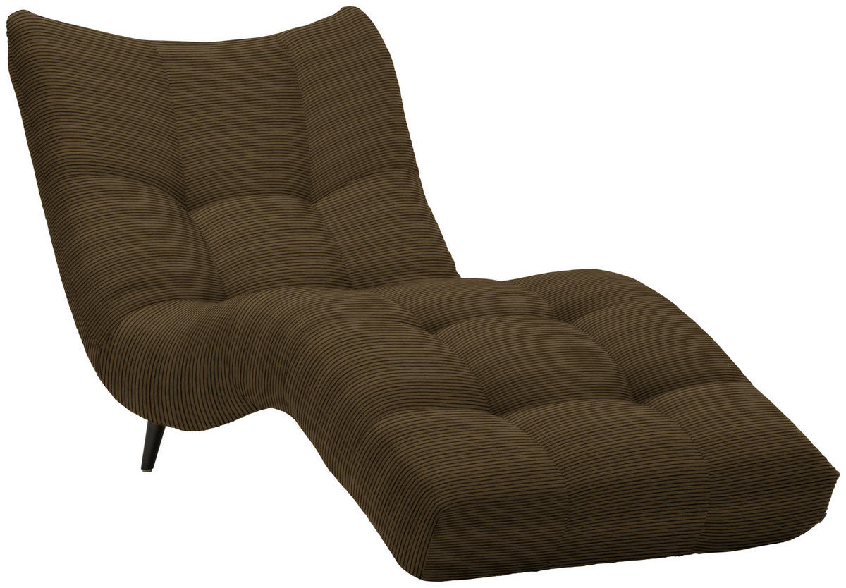 RELAXLIEGE in Cord Braun  - Schwarz/Braun, Design, Textil/Metall (87/93/188cm) - Xora