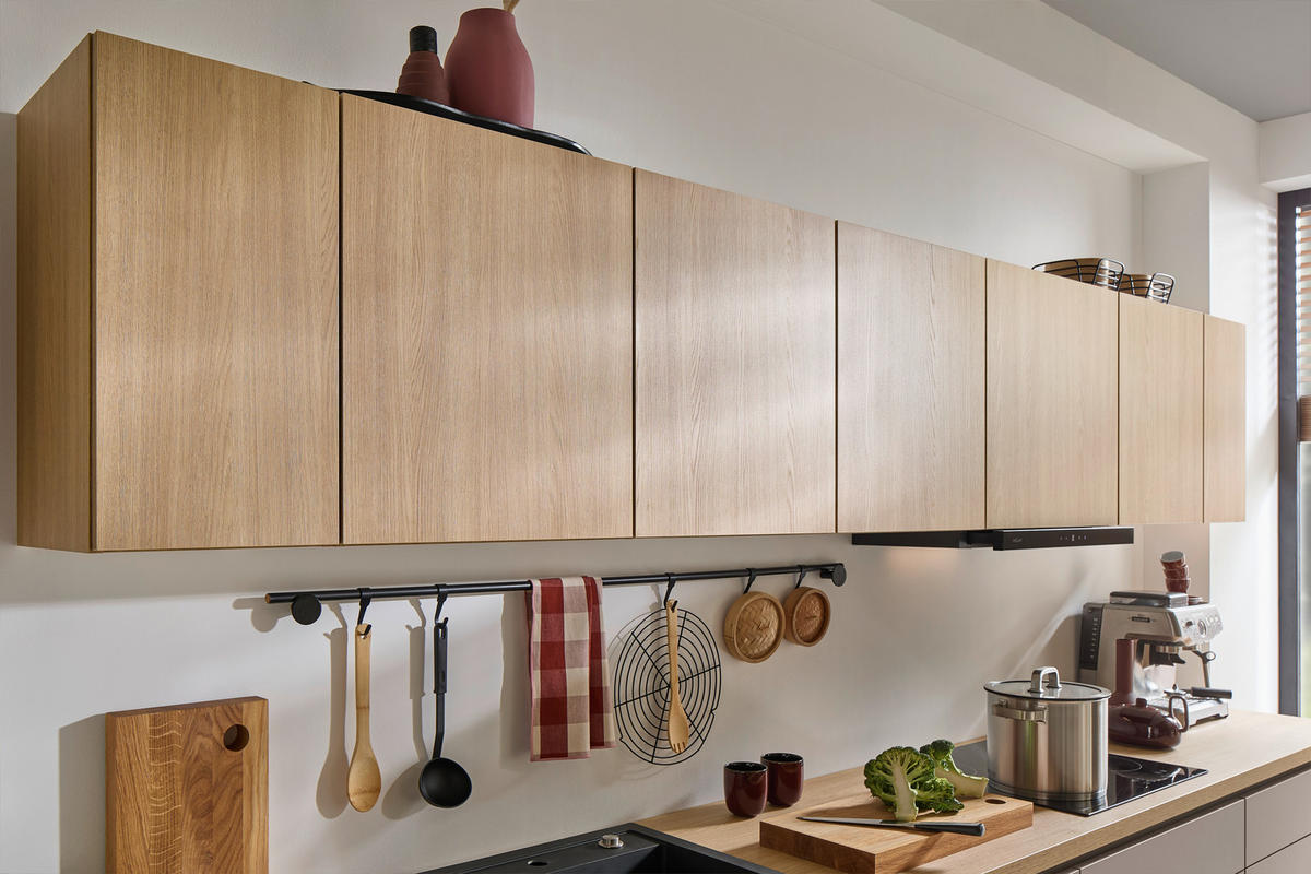 KÜCHENLEERBLOCK XO 15  in Grau, Eichefarben  - Edelstahlfarben/Eichefarben, Design, Holzwerkstoff/Metall (344cm) - Xora