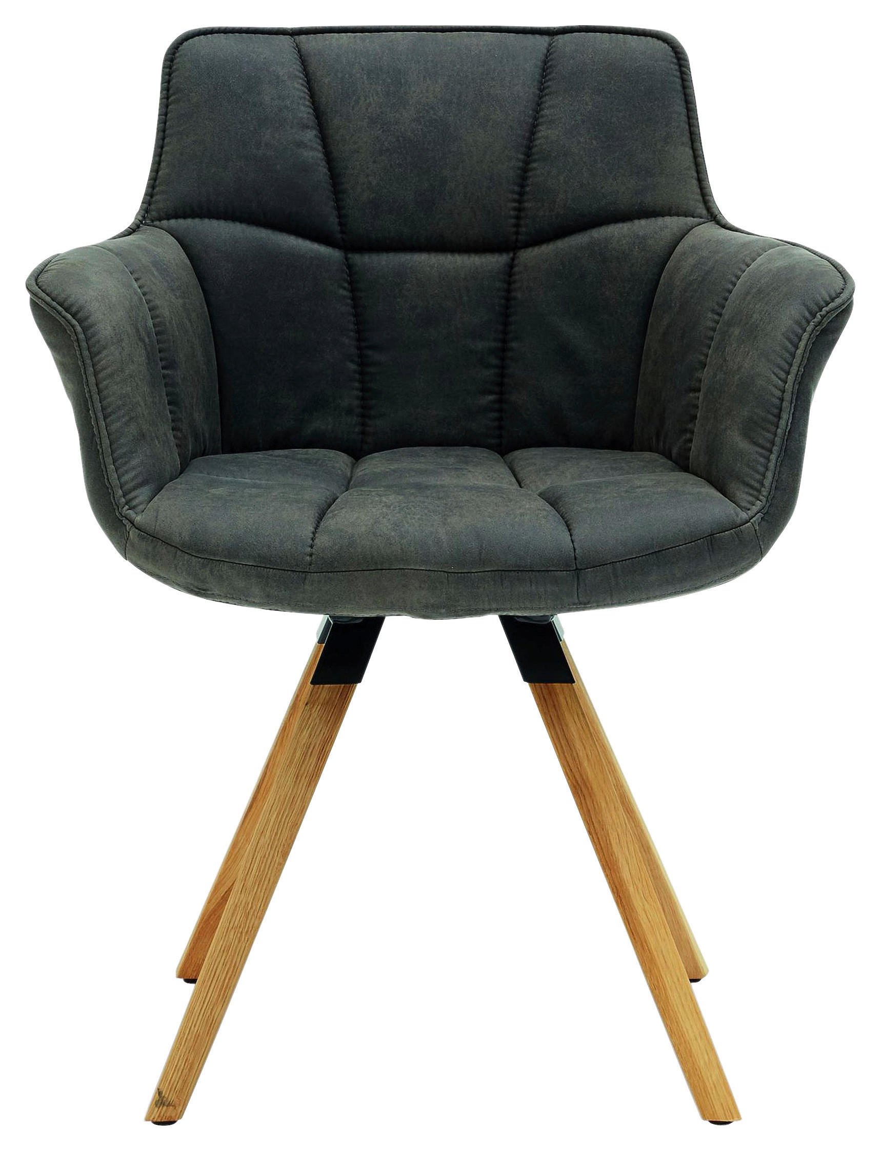 ARMLEHNSTUHL in Mikrofaser - Eichefarben/Anthrazit, KONVENTIONELL, Holz/Textil (67/85/60cm) - Musterring