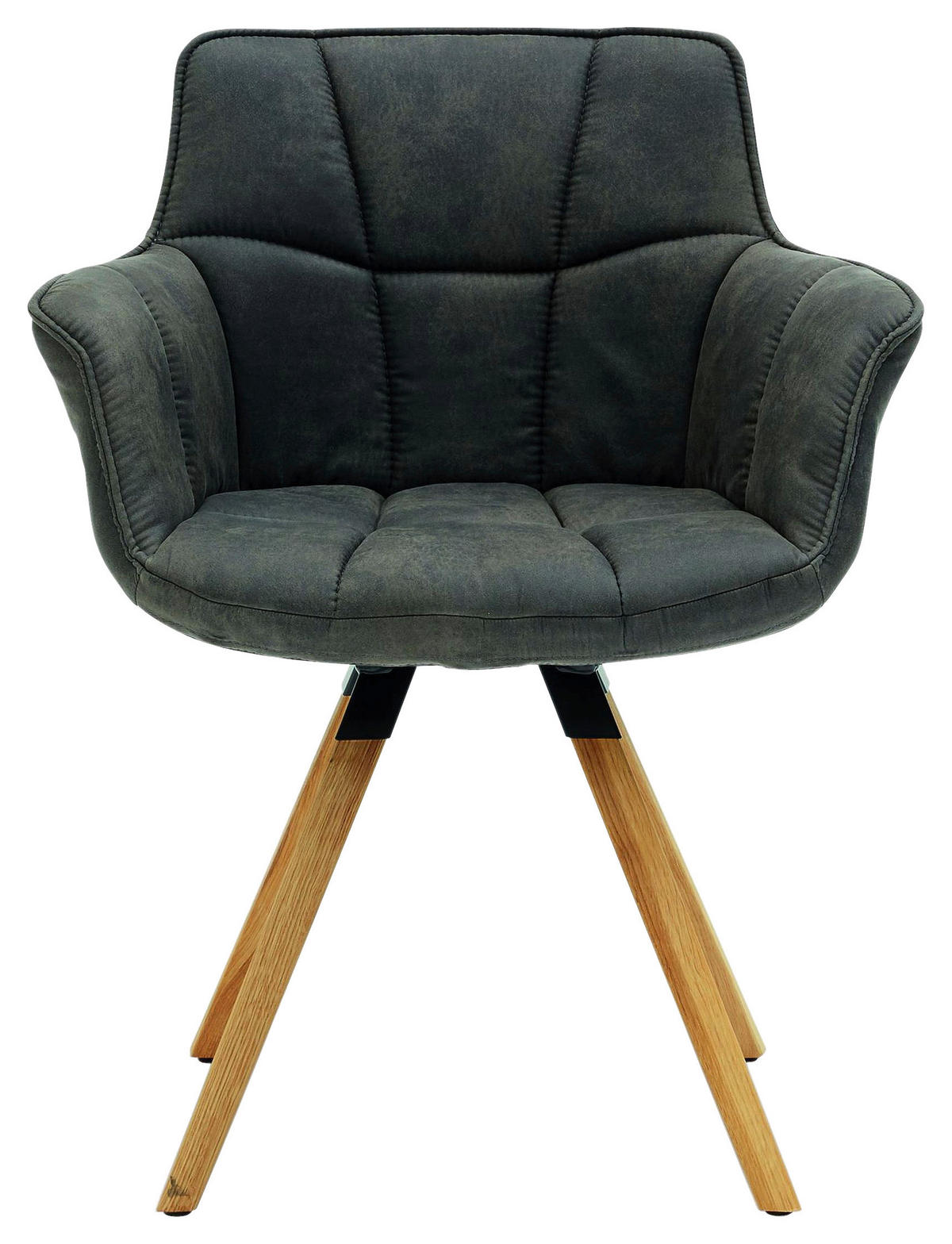 ARMLEHNSTUHL  in Mikrofaser  - Eichefarben/Anthrazit, KONVENTIONELL, Holz/Textil (67/85/60cm) - Musterring