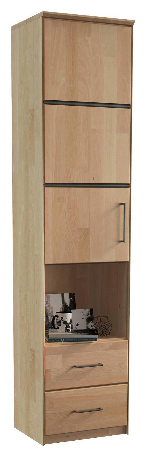 REGAL  50/213/42 cm Buchefarben  - Anthrazit/Buchefarben, Natur, Holz/Metall (50/213/42cm) - Linea Natura