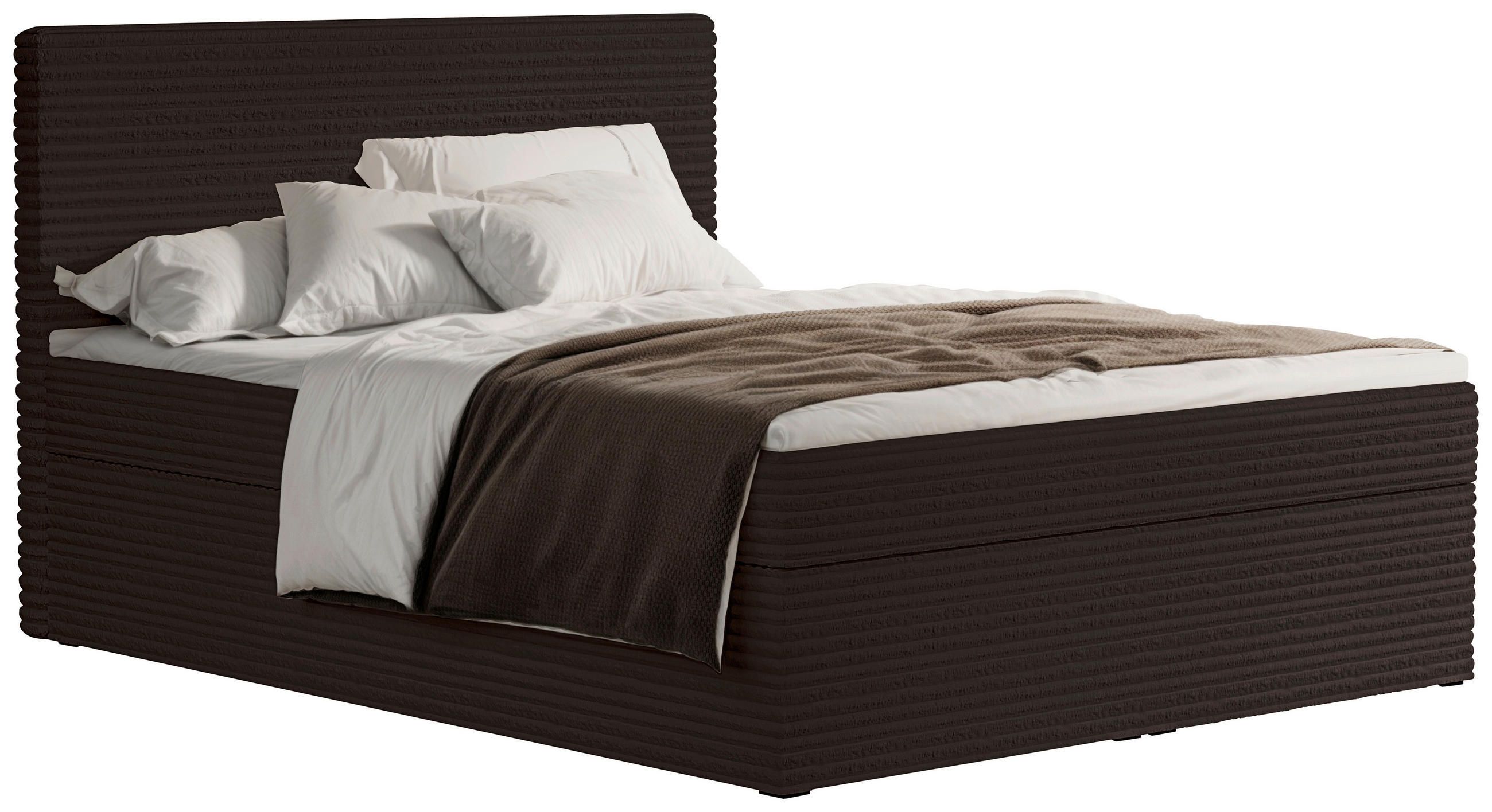 BOXBETT 160/200 cm  in Braun  - Schwarz/Braun, Basics, Holz/Kunststoff (160/200cm) - Livetastic