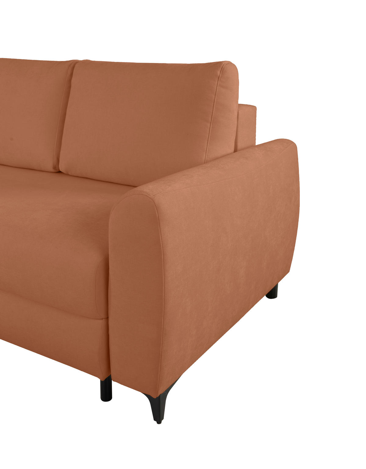 ECKSOFA Moli Rostfarben  - Rostfarben/Schwarz, Design, Textil/Metall (236/148cm) - MID.YOU