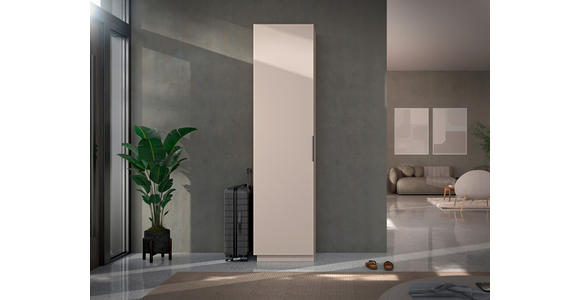 GARDEROBENSCHRANK  in 50/205/40 cm  - Kaschmir/Schwarz, Design, Holzwerkstoff/Kunststoff (50/205/40cm) - Carryhome