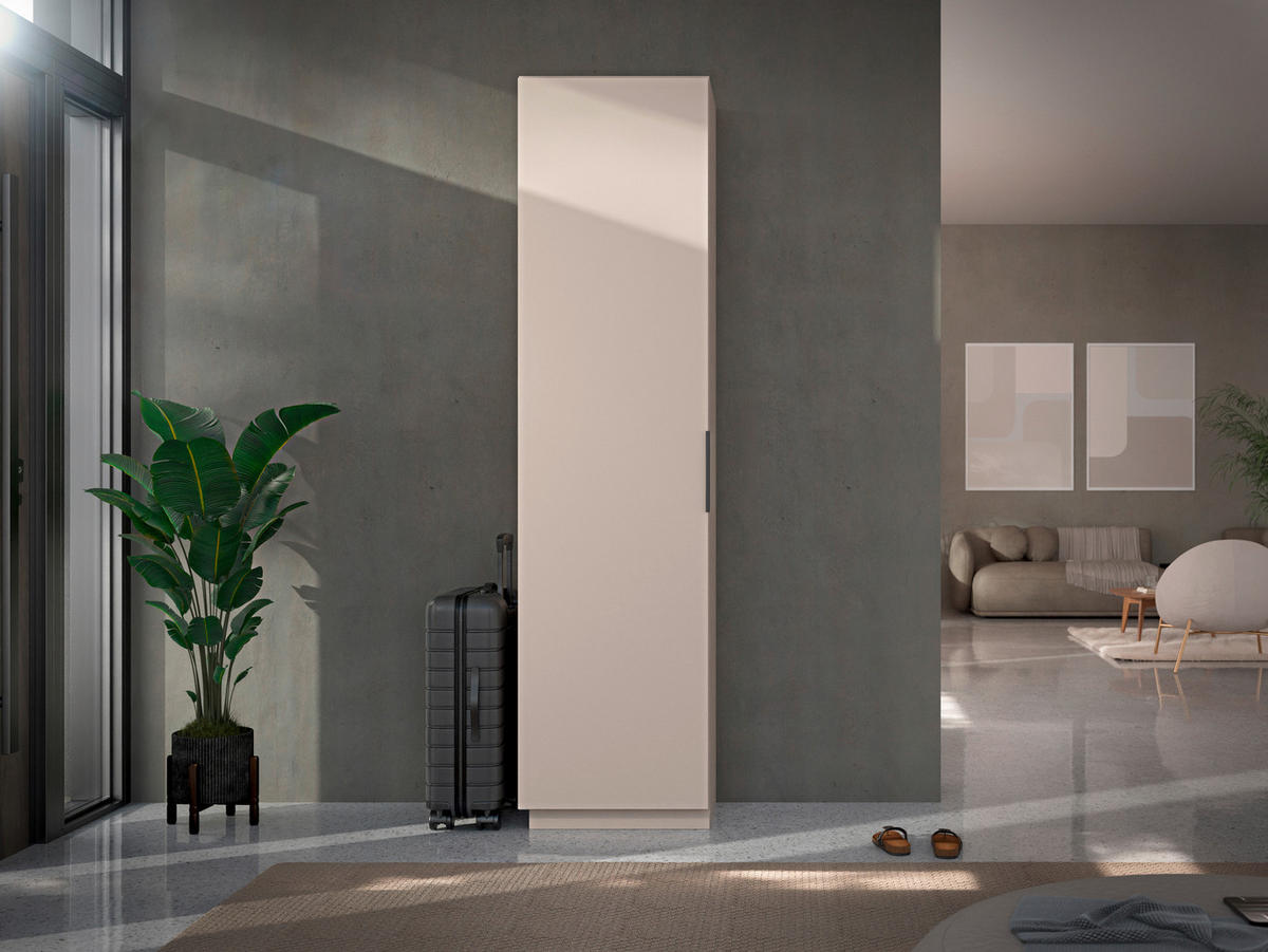 GARDEROBENSCHRANK  in 50/205/40 cm  - Kaschmir/Schwarz, Design, Holzwerkstoff/Kunststoff (50/205/40cm) - Carryhome