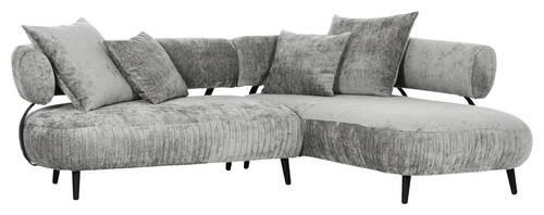 HÖRNSOFFA i chenille grå - svart/grå, Design, trä/textil (265/200cm) - MID.YOU