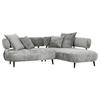 ECKSOFA in Chenille Grau  - Schwarz/Grau, Design, Holz/Textil (265/200cm) - Landscape