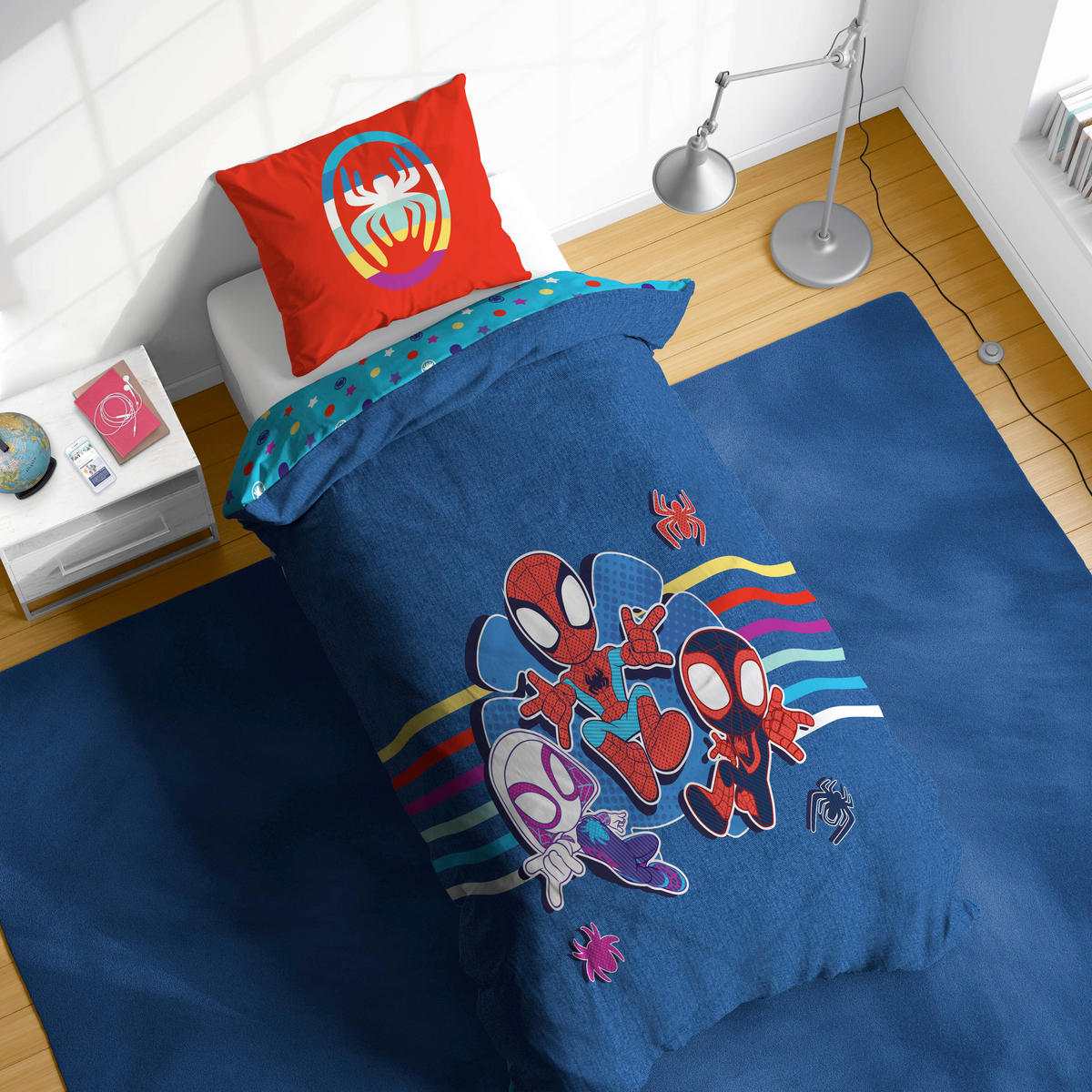 KINDERBETTWÄSCHE Marvel Spidey & His Amazing Friends Primary 135/200 cm  - Blau, Basics, Textil (135/200cm)