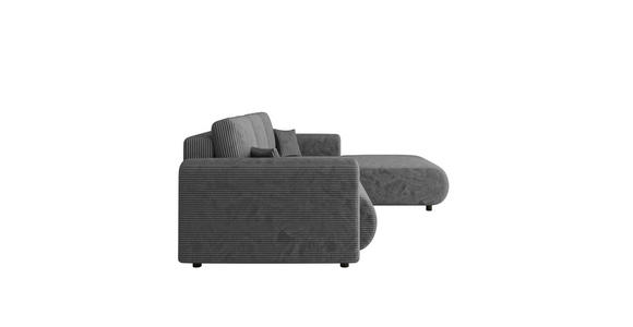 ECKSOFA inkl. Funktionen Dunkelgrau Cord  - Dunkelgrau/Schwarz, KONVENTIONELL, Kunststoff/Textil (260/200cm) - Xora
