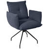 ARMLEHNSTUHL  in Stahl Struktur  - Schwarz/Dunkelblau, Design, Textil/Metall (65/90/70cm) - Dieter Knoll