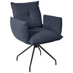 ARMLEHNSTUHL  in Stahl Struktur  - Schwarz/Dunkelblau, Design, Textil/Metall (65/90/70cm) - Dieter Knoll