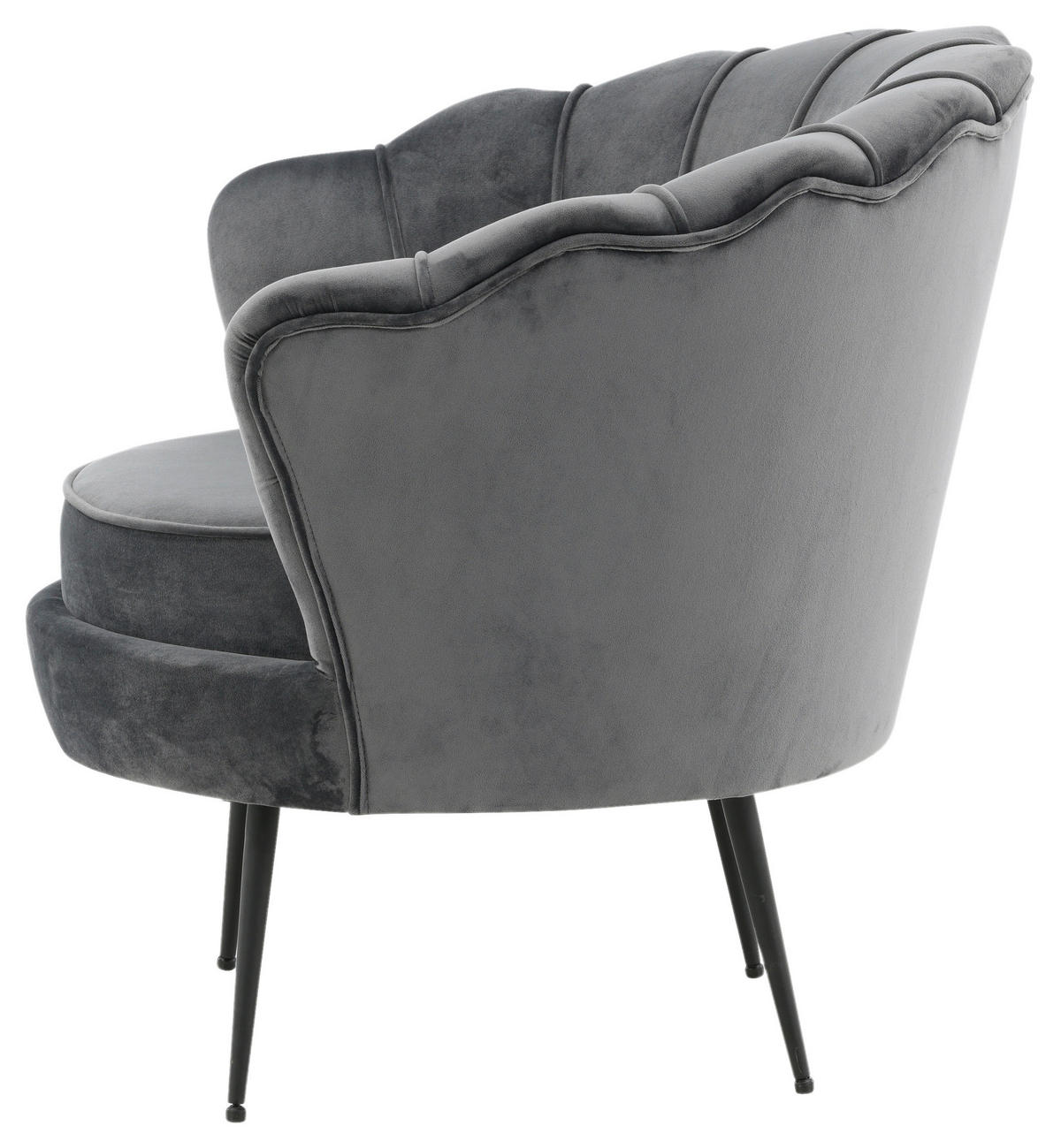 SESSEL in Schwarz, Dunkelgrau  - Dunkelgrau/Schwarz, Design, Textil/Metall (83/76/77cm) - Livetastic