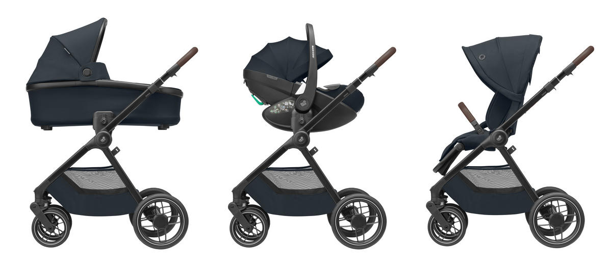 BARNVAGN Oxford  - mörkgrå/svart, Basics, metall/textil (58/110/95,5cm) - Maxi Cosi Pro
