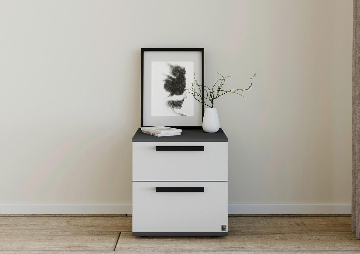 NACHTSCHRANK 46/48,6/46 cm  - Anthrazit/Schwarz, Design, Holzwerkstoff/Kunststoff (46/48,6/46cm) - Musterring