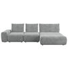 ECKSOFA in Velours Grau  - Schwarz/Grau, Design, Kunststoff/Textil (347/174cm) - Xora